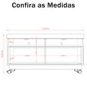 Ver imagem 4 de Rack para Sala de Estar Tv 50 Polegadas Estante Bancada Madeira Luxo:cinamomo