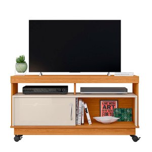 Rack para Sala de Estar Tv 50 Polegadas Estante Bancada Madeira Luxo:cinamomo