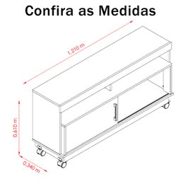 Rack para Sala de Estar Tv 50 Polegadas Estante Bancada Madeira Luxo:cinamomo - 5