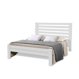 Cama Casal Rebeca New Madeira Branco Atraente Moveis - 1