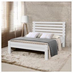 Cama Casal Rebeca New Madeira Branco Atraente Moveis - 4