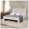 Cama Casal Rebeca New Madeira Branco Atraente Moveis - 4