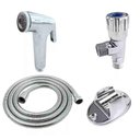 Ver imagem 1 de Ducha Higienica Completa Cromada Chuveirinho Mangueira Banheiro Casa Lavabo Flexivel Suporte Box