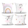 Almofada Branca para Quarto Decorativa 4 Unidades 45cm x 45cm com Refil de Silicone - 1