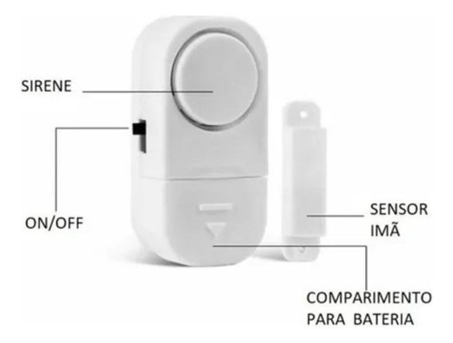 Kit 10 Alarme Sonoro Invasão Residencial Porta Janela Portão - 3