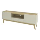 Ver imagem 1 de Rack para TV até 75 Polegadas com 2 Portas e 1 Gaveta Retrô Multimóveis CR45368 Off White/