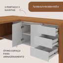Ver imagem 6 de Mesa para Escritório 2 Portas 3 Gavetas Diretor em L Freijó/Branco