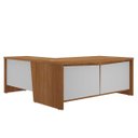 Ver imagem 1 de Mesa para Escritório 2 Portas 3 Gavetas Diretor em L Freijó/Branco