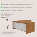 Ver imagem 4 de Mesa para Escritório 2 Portas 3 Gavetas Diretor em L Freijó/Branco