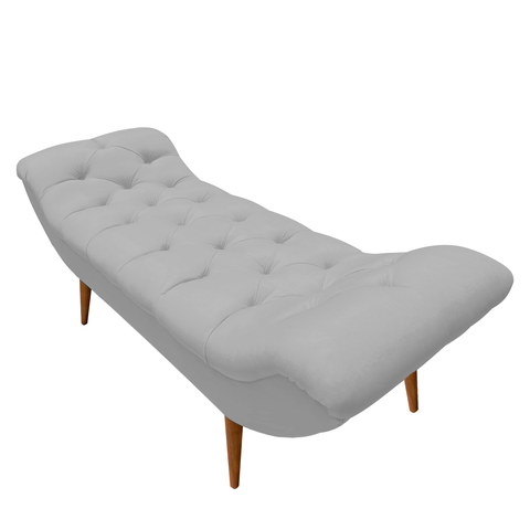Recamier Sofá Calçadeira 1,6 M Realeza:suede Cinza Claro