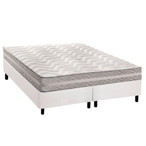 Cama Box Queen: Colchão Ortopédico Paropas D28 / Master Ag80 Prata Double Face 17 + Base Crc