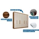 Ver imagem 5 de Guarda Roupa Casal 6 Portas e 8 Gavetas Santoro/bolonha Freijo Cumaru C/ Fendi - Novo Horizonte