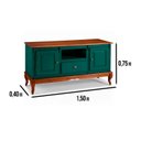 Ver imagem 2 de Rack para TV até 60 Polegadas 2 Portas 1 Gaveta 150cm Pés Luis Xv em Madeira + Nicho