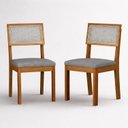 Ver imagem 2 de Kit de 2 Cadeiras para Sala de Jantar MDF Flora Cinza/Cinamomo
