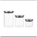 Ver imagem 1 de Conjunto de Potes de Vidro 3 Peças com Tampas de Inox.