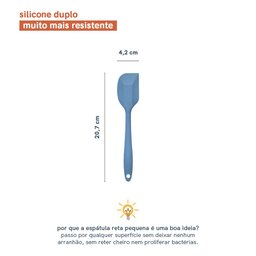 ESPÁTULA DE SILICONE DUPLO RETA PÃO DURO PEQUENA - OIKOS - 2