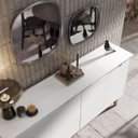 Ver imagem 5 de Aparador Buffet Sala Flow 4 Portas com Pés de Madeira - Rede Móveis