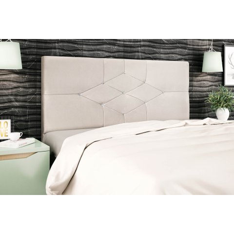 Cabeceira Solteiro Jbe Moveis Camboriú 94cm Para Cama Box 88cm Decoração Quarto - Creme