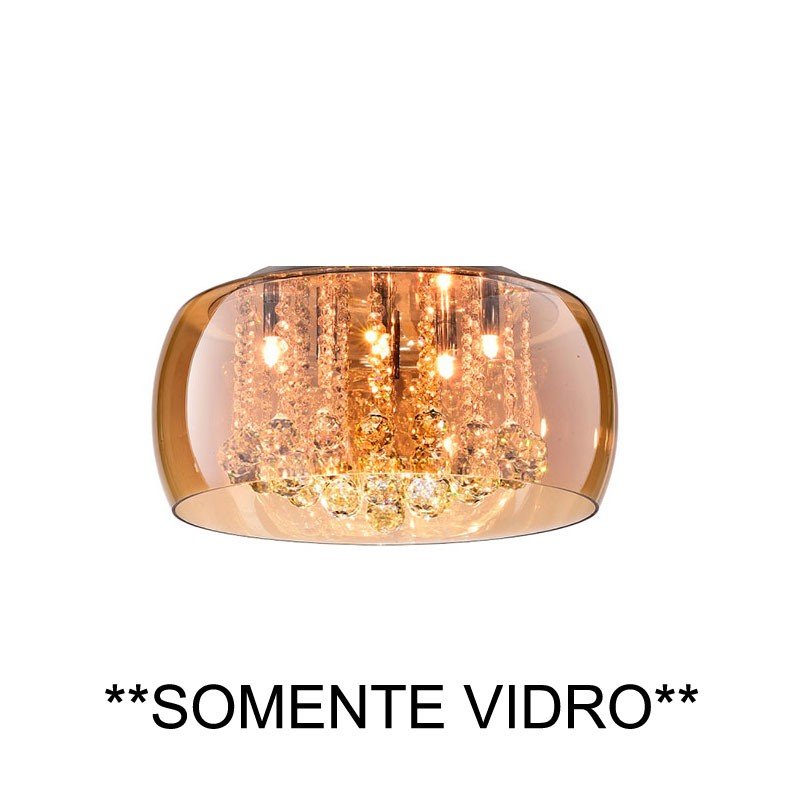 Cupula Ambar Soho PD002AM Bella Somente Vidro
