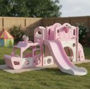 Ver imagem 1 de Playground Infantil 11 em 1 Parquinho Escorregador com Cesta:Rosa