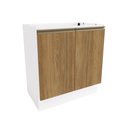 Ver imagem 1 de Balcão Celeste Kappesberg 100% Mdf 2 Portas Branco/nogueira 80cm