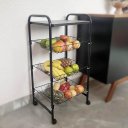 Ver imagem 3 de Fruteira de Chão com Cestos Fixos Modelo Plus com Rodinha Preto