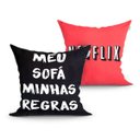 Ver imagem 1 de Kit Capa de Almofada Meu Sofá Minhas Regras Estampada 2 Unidades 45cm x 45cm