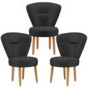 Ver imagem 1 de Conjunto 3 Cadeiras Decorativa Moderna para Sala de Jantar Cozinha Recepção Pés Palito Resistente