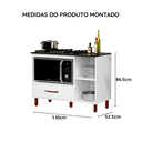 Ver imagem 5 de Balcão para Cooktop 5 Bocas com Nicho Micro-Ondas e Gaveta Córdoba Cozinha em MDP Córdoba - Branco