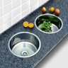 Cuba Redonda Cozinha 40 Cm Aço Inox 304 com Válvula e Sifão - 5
