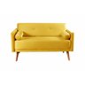 Sofá Namoradeira 2 Lugares Luma - Veludo Amarelo - 1