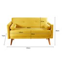 Ver imagem 3 de Sofá Namoradeira 2 Lugares Luma - Veludo Amarelo