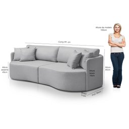Sofá Cama Retrátil 2 Lugares 184 Cm Moscow Redenobre:cinza Claro - 8