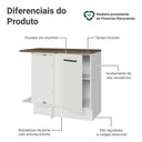 Ver imagem 3 de Balcão de Canto 94 cm 1 Porta Branco Tampo Rustic Agata Madesa