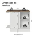 Ver imagem 2 de Balcão de Canto 94 cm 1 Porta Branco Tampo Rustic Agata Madesa