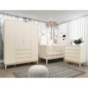 Ver imagem 2 de Berço Mini Cama Noah Square com Pés em Madeira Natural – Areia