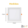 Painel Plafon Embutir Quadrado Recuado Led 12w Bco/ Pto Opus - Branco - Bco Frio 6500k - 6