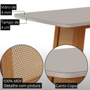 Ver imagem 6 de Mesa de Jantar Carolina 180cm Tampo MDF e Vidro Canto Copo com 6 Cadeiras Lira