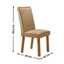 Ver imagem 3 de Mesa de Jantar Carolina 180cm Tampo MDF e Vidro Canto Copo com 6 Cadeiras Lira