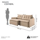 Ver imagem 4 de Sofá Cama Retrátil e Reclinável 180 cm Linho Flórida