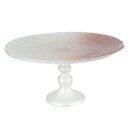 Ver imagem 1 de Centro de mesa Blanchi em vidro com pe D31,5xA14cm cor branco e rose