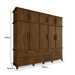 Guarda-Roupa Casal Vintage Berlim Malbec - 6