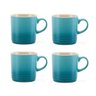 Jogo 4 Canecas Espresso de Cerâmica 100 ml Azul Caribe Le Creuset - 1