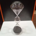 Ver imagem 3 de Ampulheta Decorativa Enfeite Casa Home&co Areia Preta Vidro 39x12x12cm Transparente