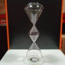 Ver imagem 4 de Ampulheta Decorativa de Vidro Transparente 39x12x12cm Enfeite Mesa Estante Sala