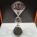 Ver imagem 2 de Ampulheta Decorativa Enfeite Casa Home&co Areia Preta Vidro 39x12x12cm Transparente