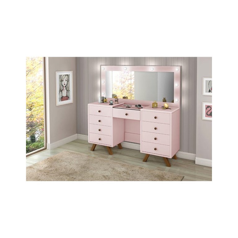 Penteadeira Camarim com Led e Espelho Mila Rose