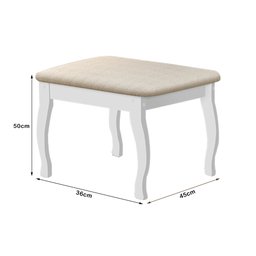 Penteadeira Camarim com Espelho Banqueta Almofadada e Luzes Led Luna Branco - 6