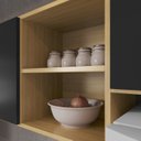 Ver imagem 7 de Cozinha Completa Modulada 5 Peças 9 Portas 2 Gavetas com Tampo Iris Marrom/Carvalho/Preto