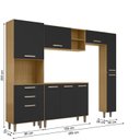 Ver imagem 3 de Cozinha Completa Modulada 5 Peças 9 Portas 2 Gavetas com Tampo Iris Marrom/Carvalho/Preto